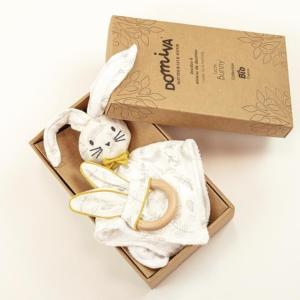 Box doudou + anneau de dentition Leafy Bunny