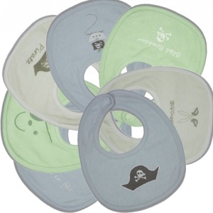 Lot de 7 bavoirs Petits lapins LES CHATOUNETS
