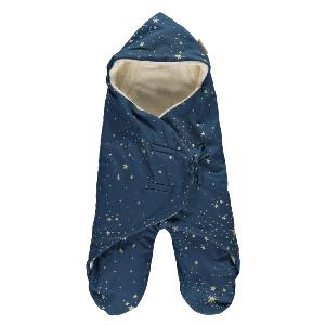 Couverture NOMADE nid d'ange GOLD STELLA NIGHT BLUE
