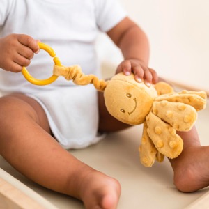 Peluche vibrante doudou ocre