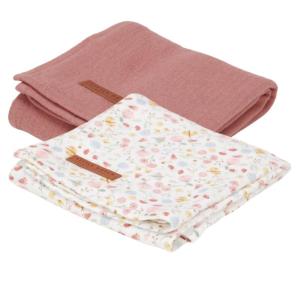 Lot de 2 langes PINK BLUSH PINK FLOWERS