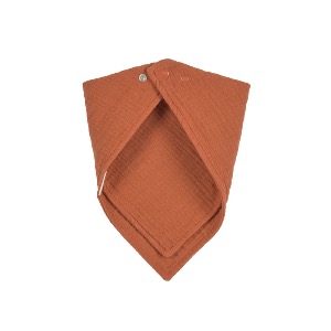 Bavoir bandana en mousseline GOTS rouille