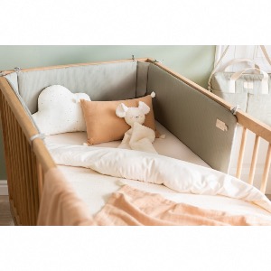 Tour de lit nid d'abeille Laurel green