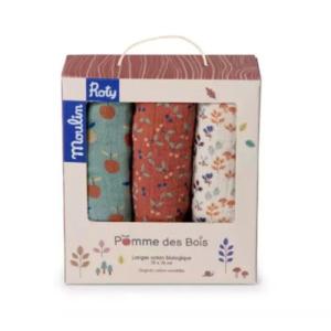 Lot de 3 langes POMME DES BOIS