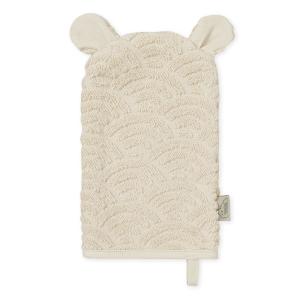 Gant de toilette en coton bio Beige